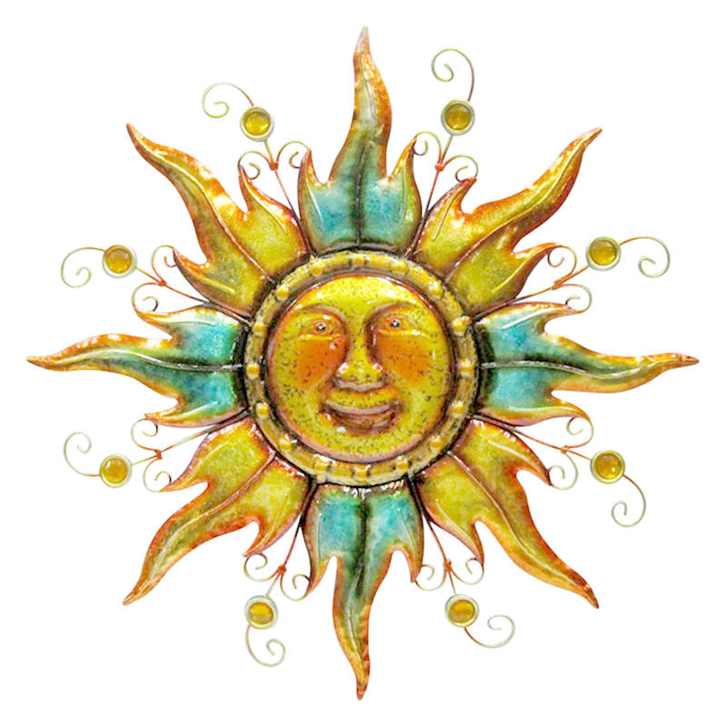 Two-Tone Metal Sunface Wall Decor
