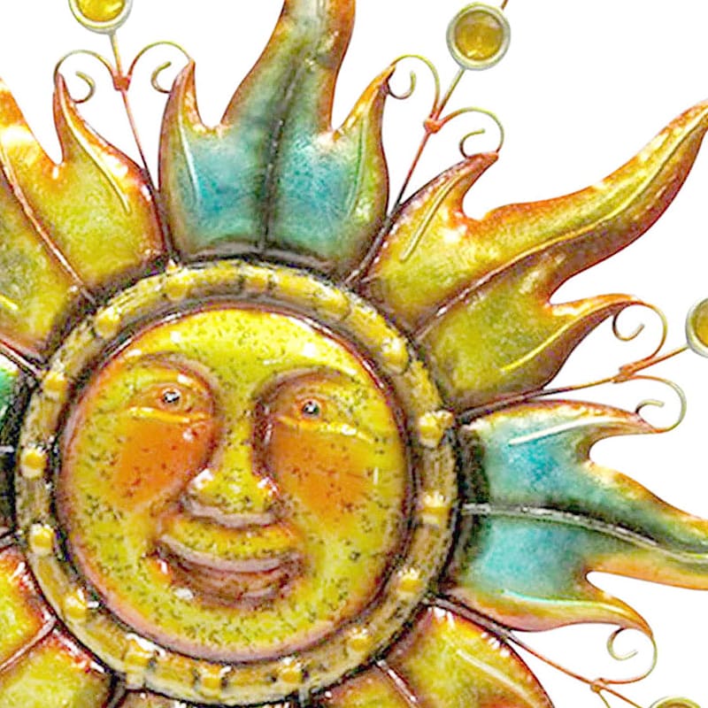 Two-Tone Metal Sunface Wall Decor