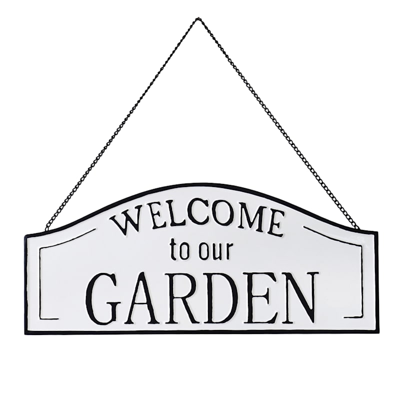 Welcome To Our Garden Metal Wall Sign, 24