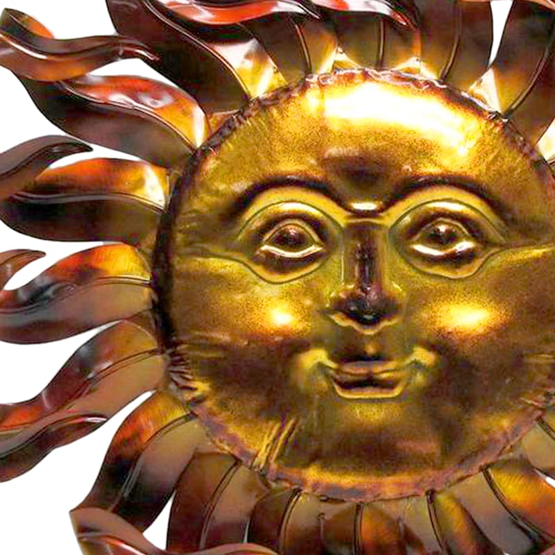 Metal Sun Face Outdoor Wall Decor, 23"
