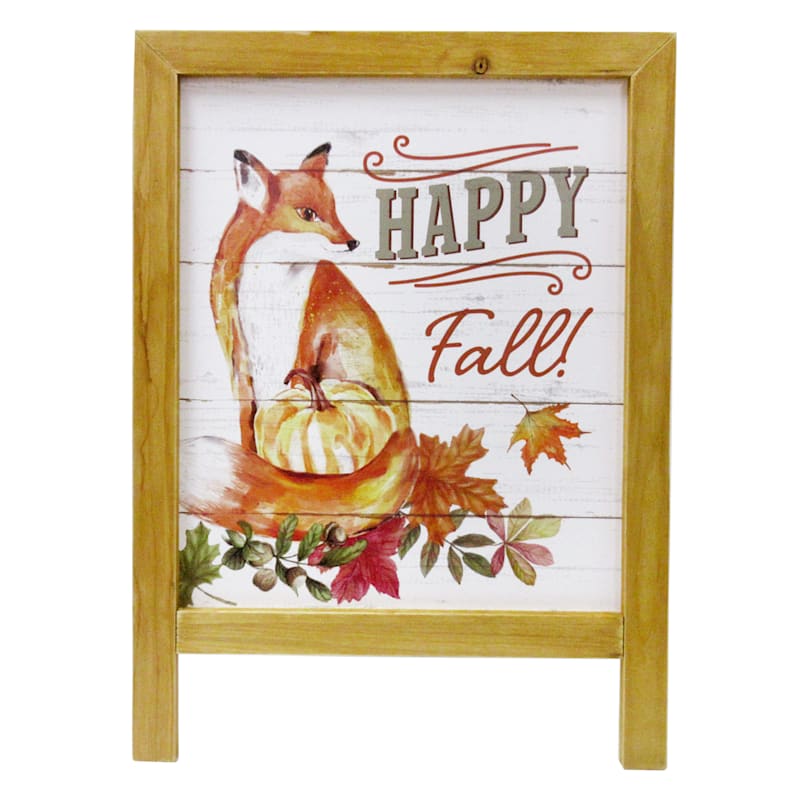 Happy Fall Fox Wooden Table Sign, 17