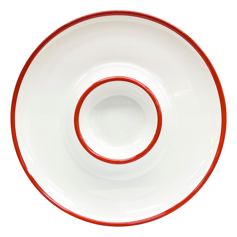 Bistro Red Rim Melamine Chip & Dip Platter