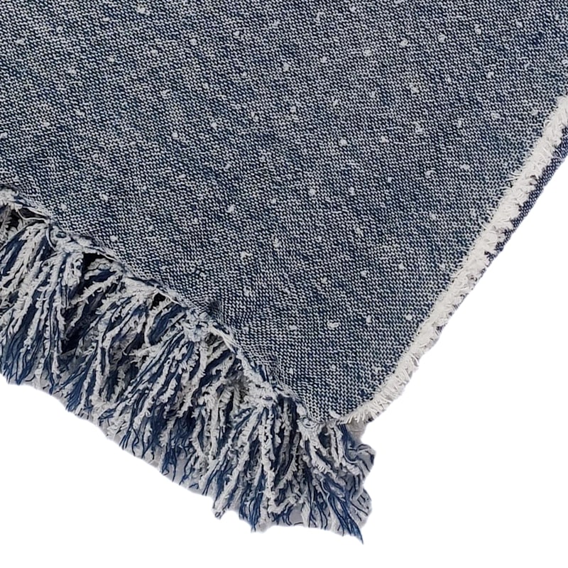 Blue woven throw best sale blanket