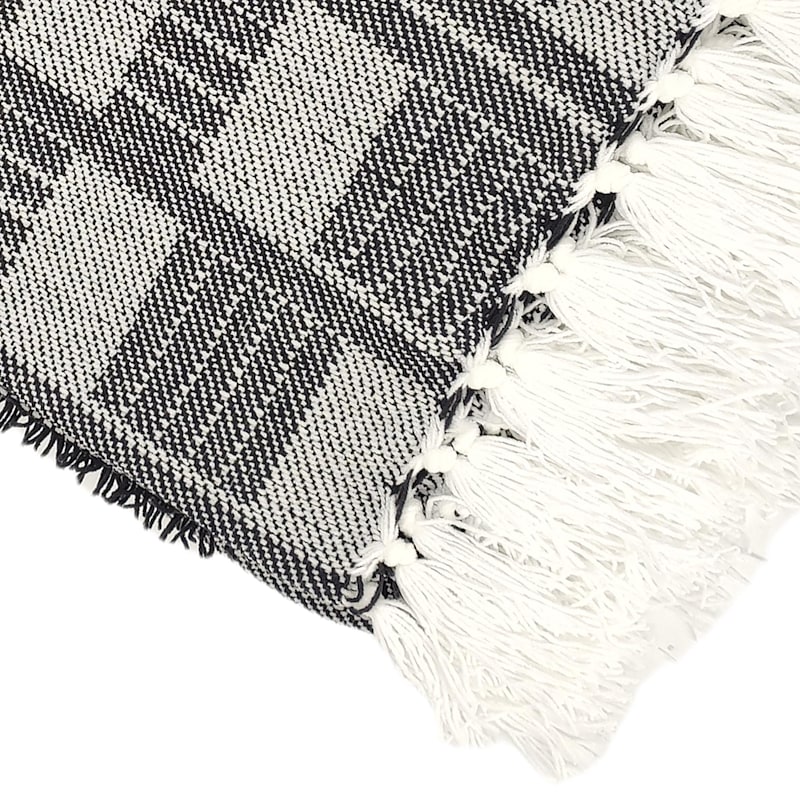 Tracey Boyd Black & White Woven Jacquard Throw Blanket, 50x60