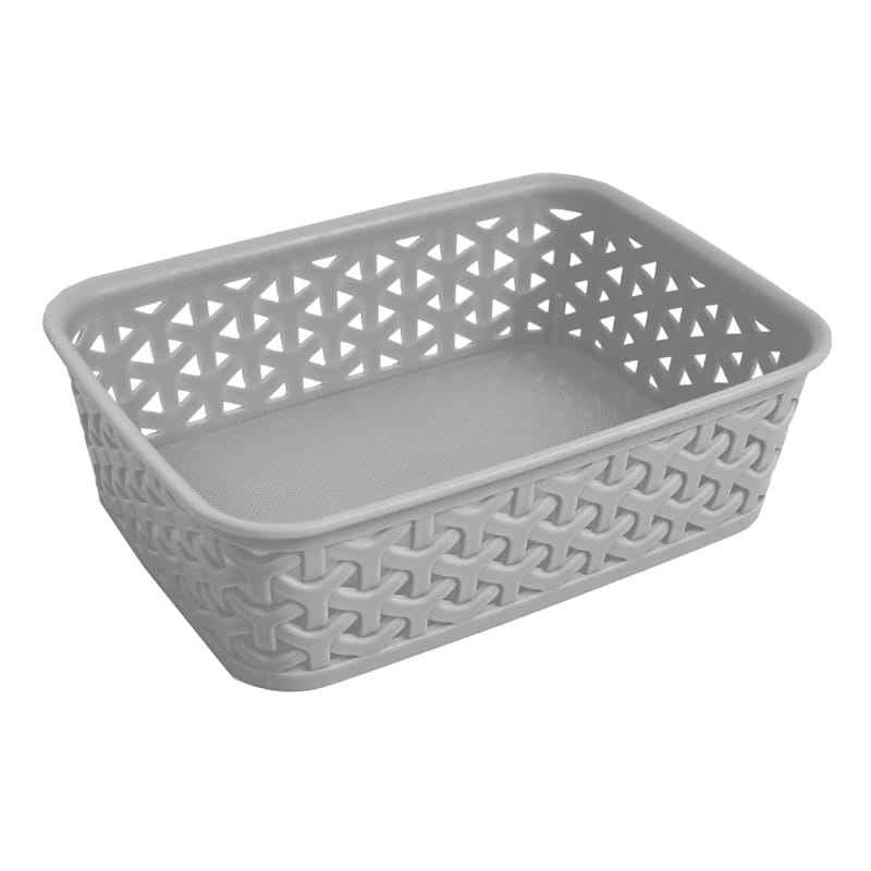 Light Grey Y-Weave Storage Basket, Small