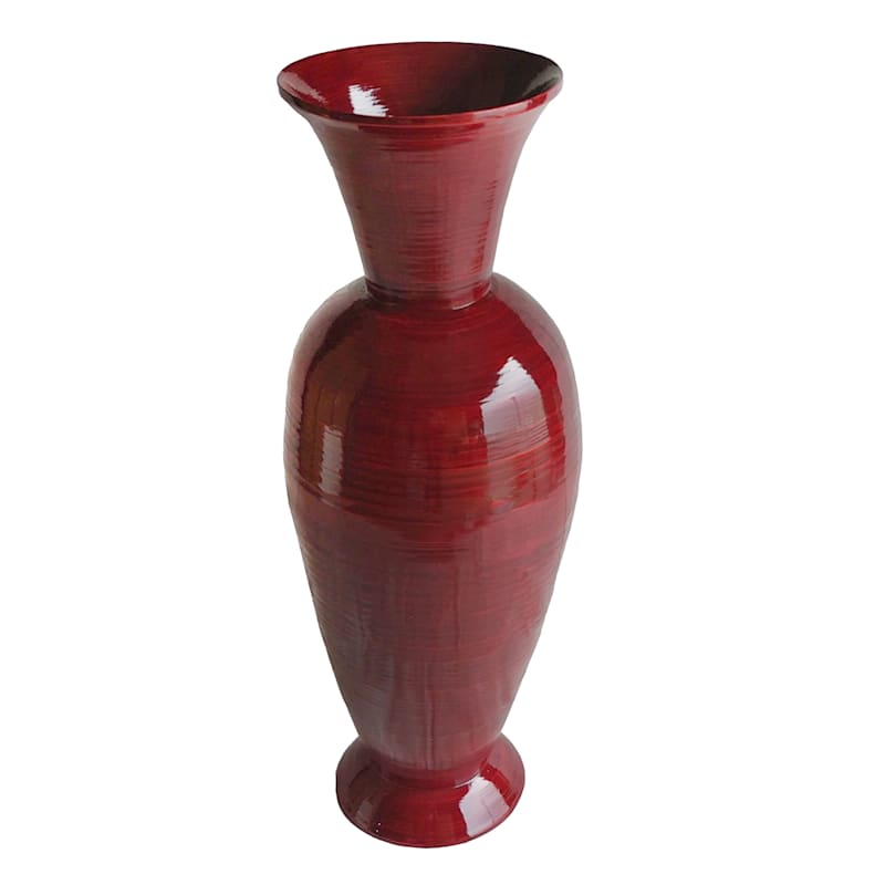 Red Bamboo Vase, 30"