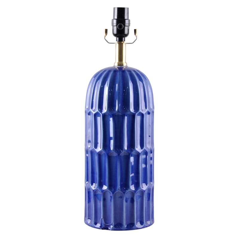 Tracey Boyd Blue Textured Ceramic Column Lamp, 18"