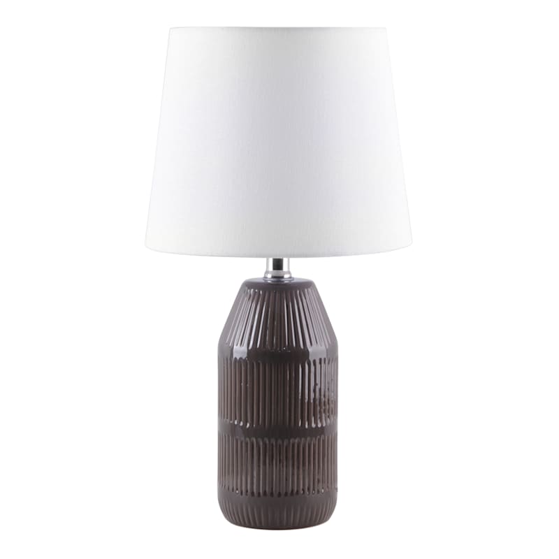 Found & Fable Dark Grey Accent Lamp with Shade, 18"
