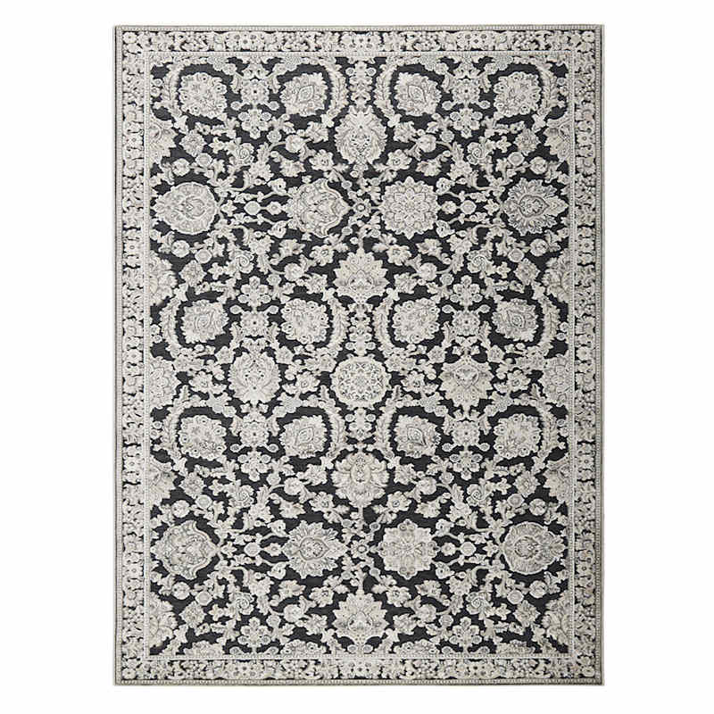 (B845) Providence Tiffany Blue Floral Area Rug, 5x7