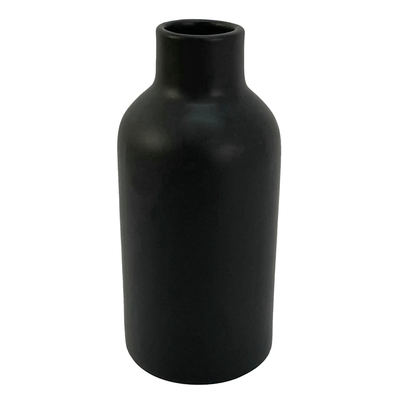 Providence Black Ceramic Vase, Large