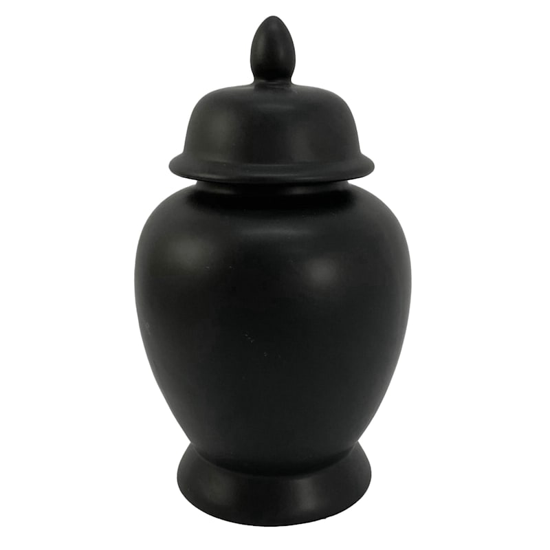 Providence Black Ceramic Ginger Jar 9.3
