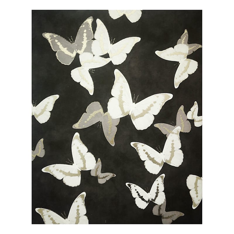 Laila Ali Black & Gold Butterflies Canvas Wall Art, 16x20