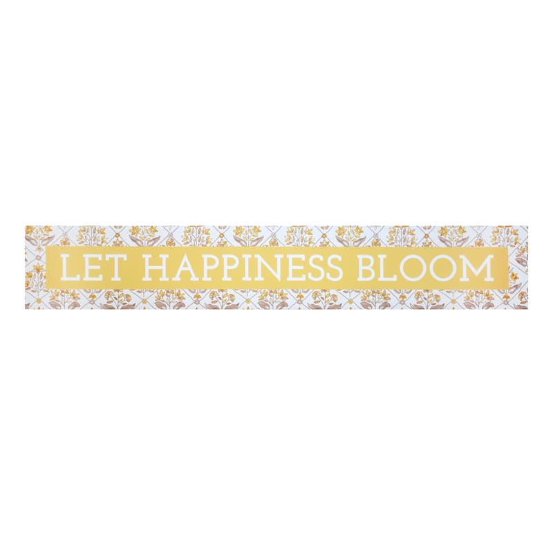Honeybloom Let Happiness Bloom Canvas Wall Sign, 36x6