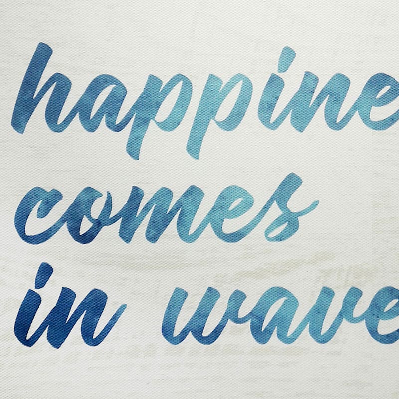 Ty Pennington Happiness Comes in Waves Canvas Wall Sign, 12