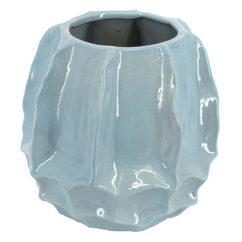 Ty Pennington Blue Ceramic Jellyfish Pot, 6"