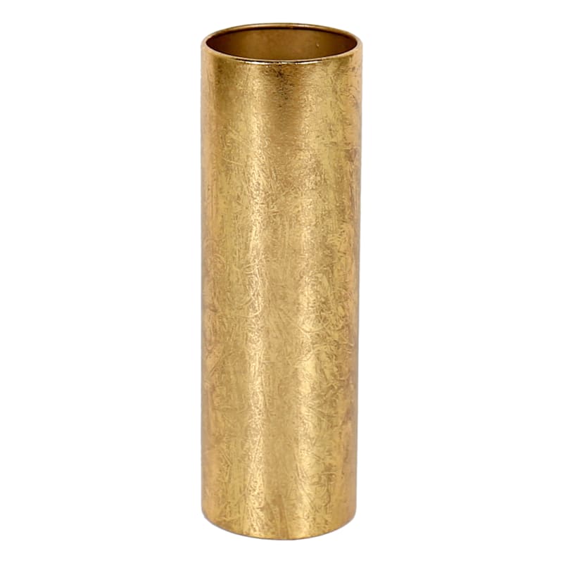 Providence Gold Metal Cylinder Vase, 11"