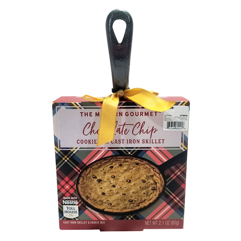 Thoughtfully Gifts, Nestle Toll House Individual-Size Chocolate Chip Pizza Cookie  Kit, Includes Cookie Mix and Mini Cast Iron Skillet 