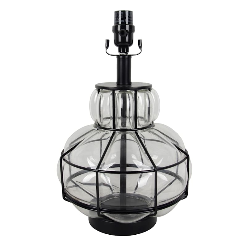 Black Glass Accent Lamp, 15"