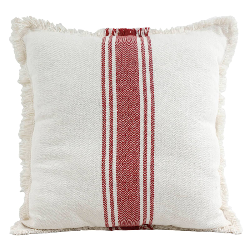 Red and best sale white striped pillows