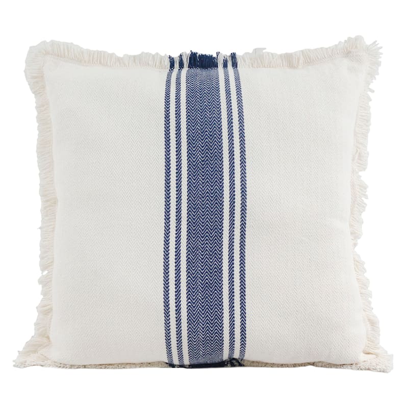 CENTER STRIPE 27IN PILLOW BLUE