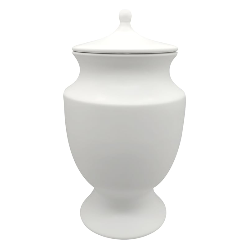 Providence White Ceramic Ginger Jar, 17.7