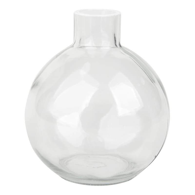 Willow Crossley White Rim Clear Bud Vase, 3"