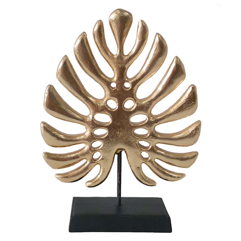 Providence Gold Palm Frond Leaf Figurine, 10.5"