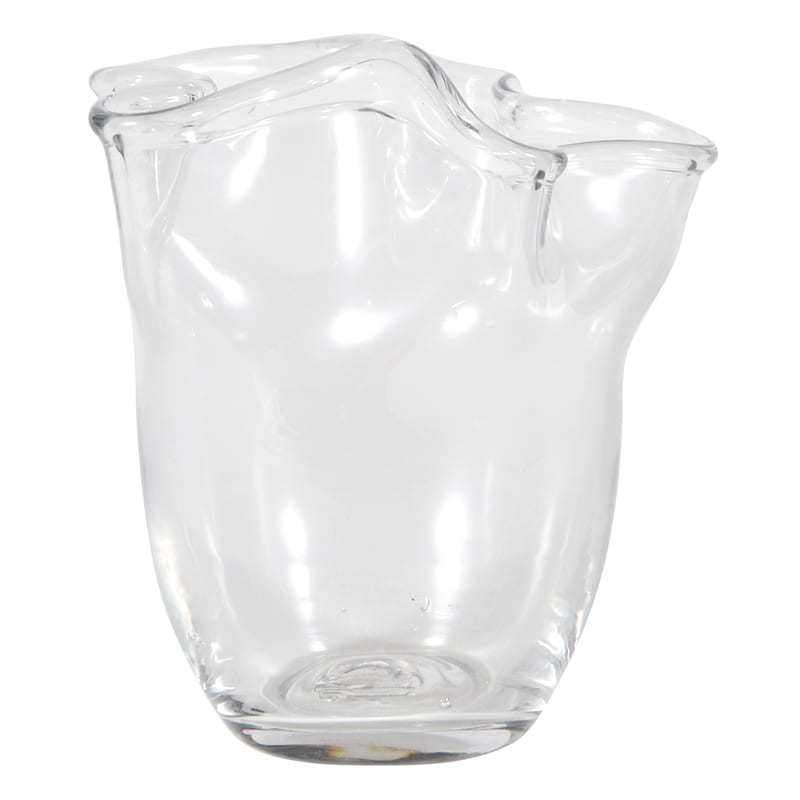 Willow Crossley Pie Crust Edge Clear Glass Vase, 4"