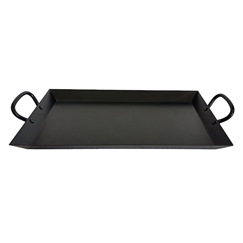 Found & Fable Black Metal Serving Tray with Handles
