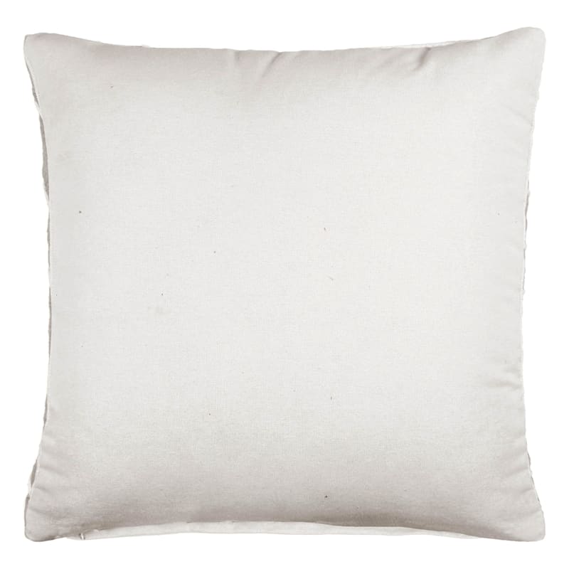 Providence Grey Four Corner Frame Stitch Cotton Throw Pillow, 20