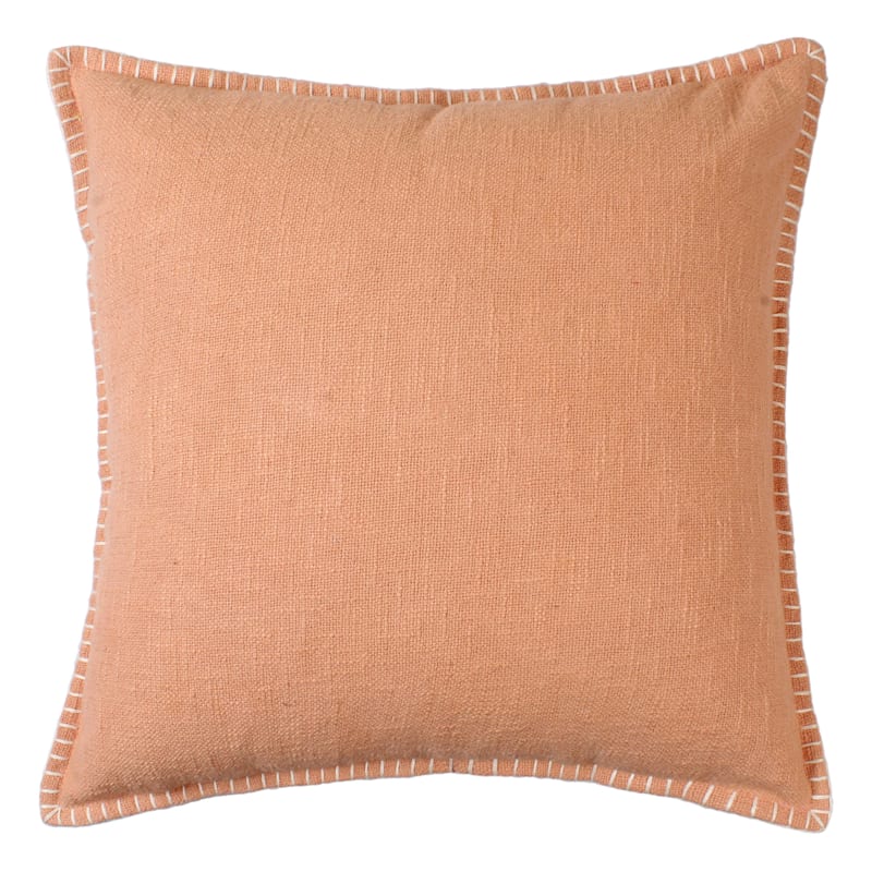 Tracey Boyd Coral Woven Whipstitch Throw Pillow, 20"