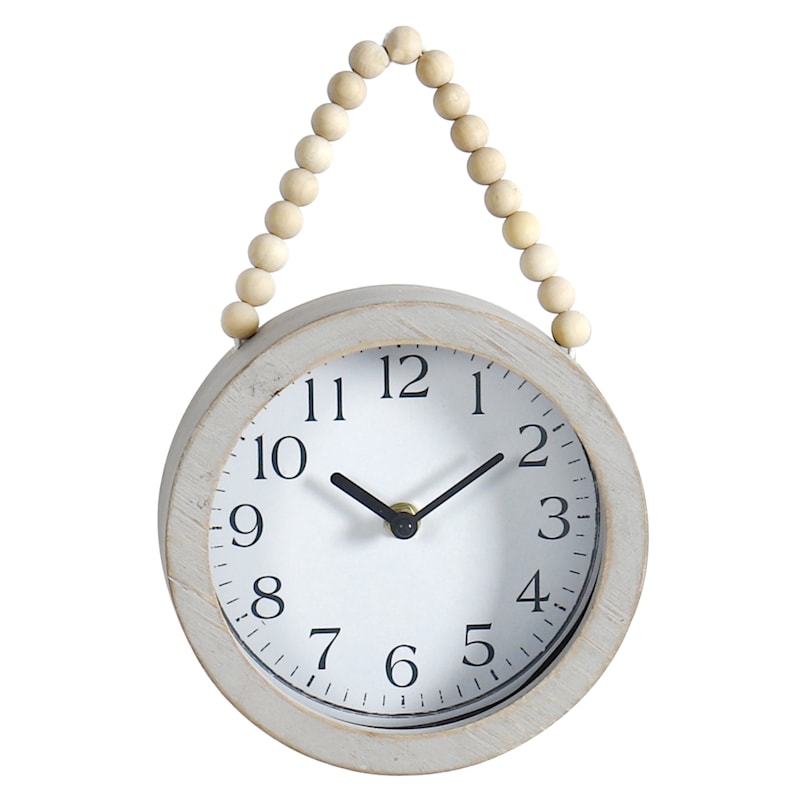 Honeybloom Beaded Grey Wall Clock, 7x11