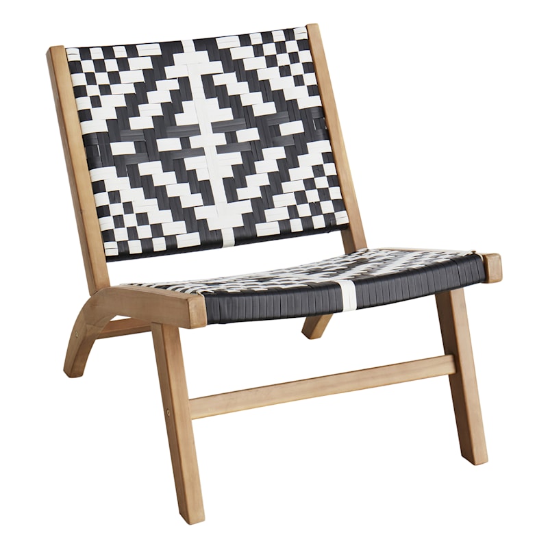 Tracey Boyd Delhi Black & White Armless Outdoor Chair, Kd