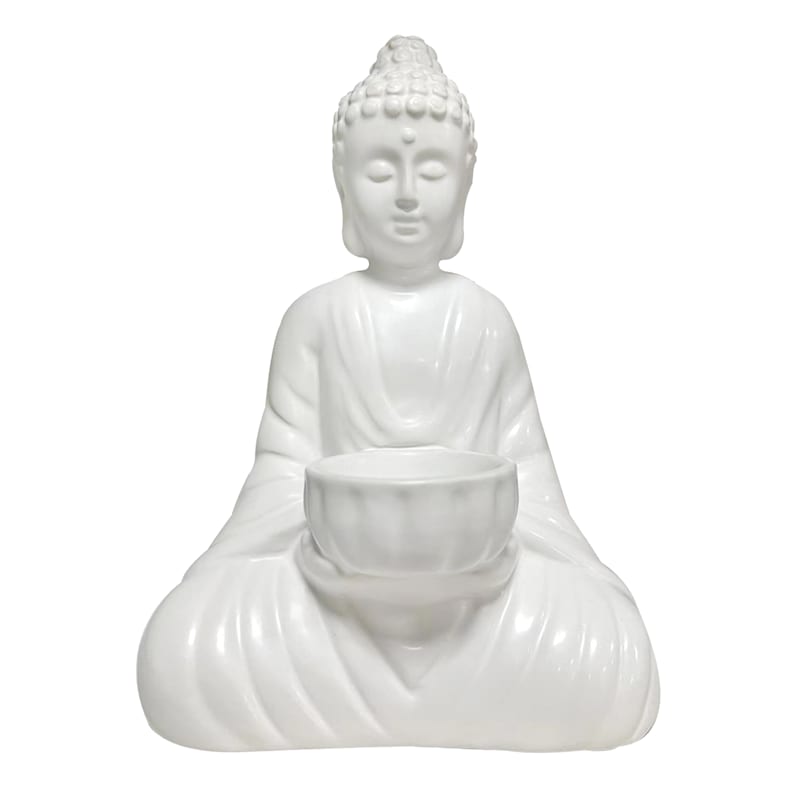 White and Turquoise Buddha Ceramic Salt & Pepper Shakers