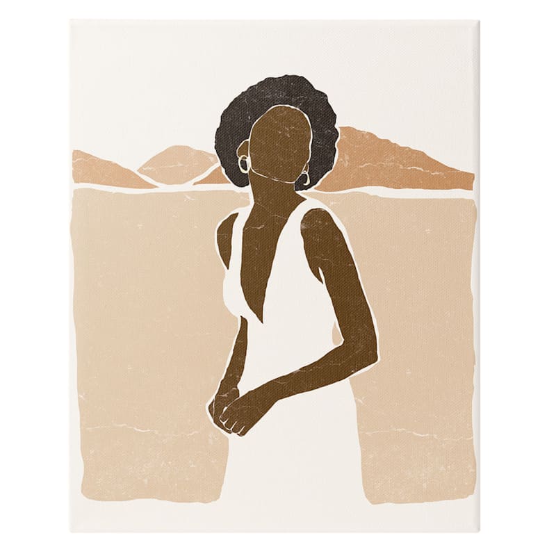 Lady In Desert Canvas Wall Art, 12x16