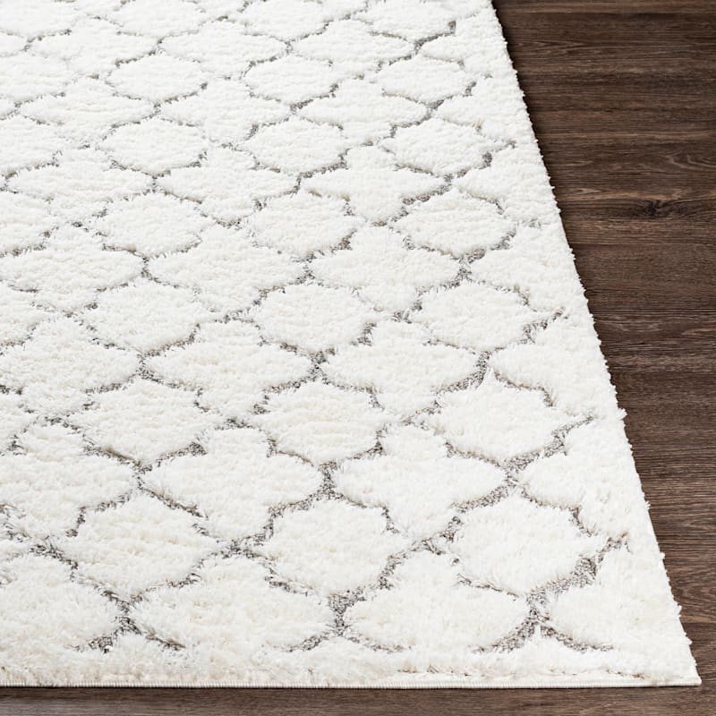 (B746) Elenor Ivory Geometric Area Rug, 8x10