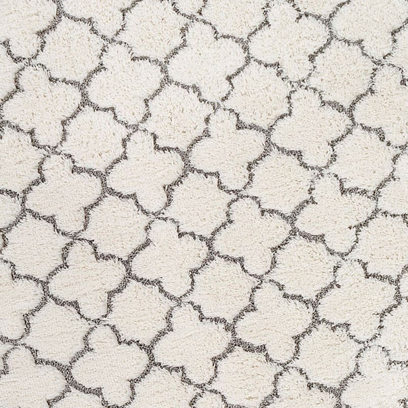 (B746) Elenor Ivory Geometric Area Rug, 8x10