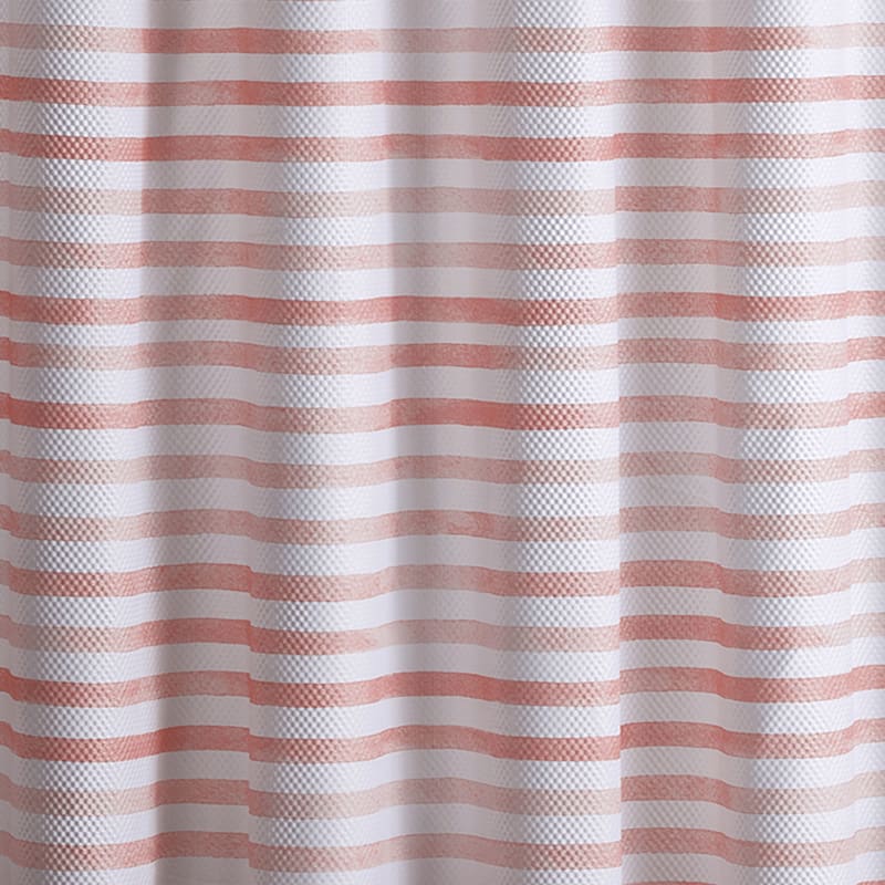 13Piece Pink Striped Shower Curtain Set, 72"