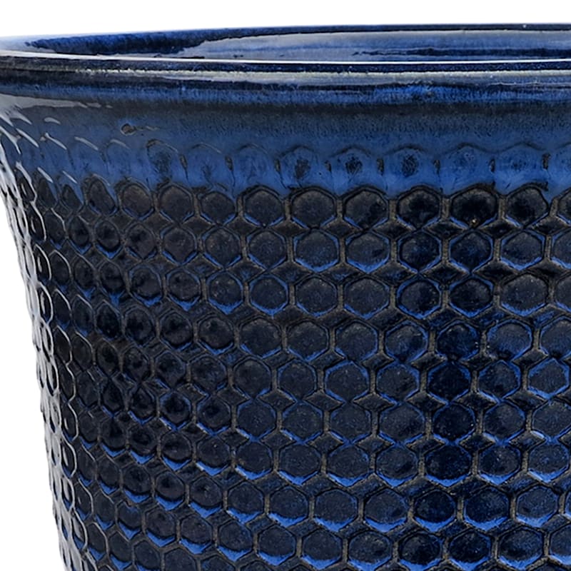 Providence Blue Honeycomb Outdoor Planter, Extra Large