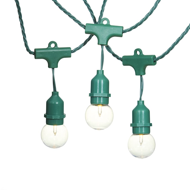 30Count UL G40 Commercial Style Globe String Light Set, Green Wire