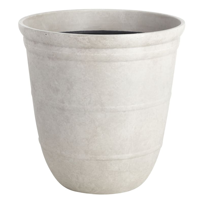 Honeybloom Ares White Stone Outdoor Planter, 18"