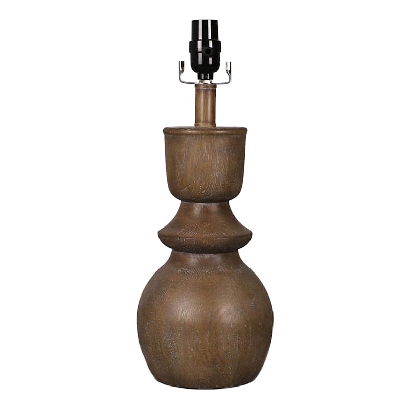 Found & Fable Grey Wood Spindle Accent Lamp, 17"
