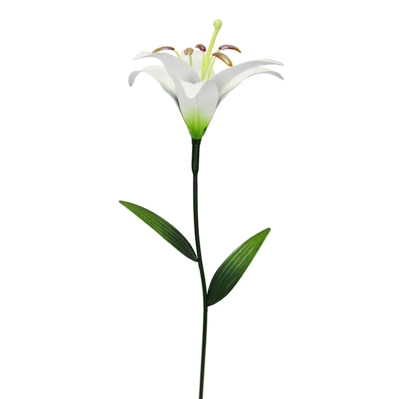White Metal Lily Garden Stake, 32.8