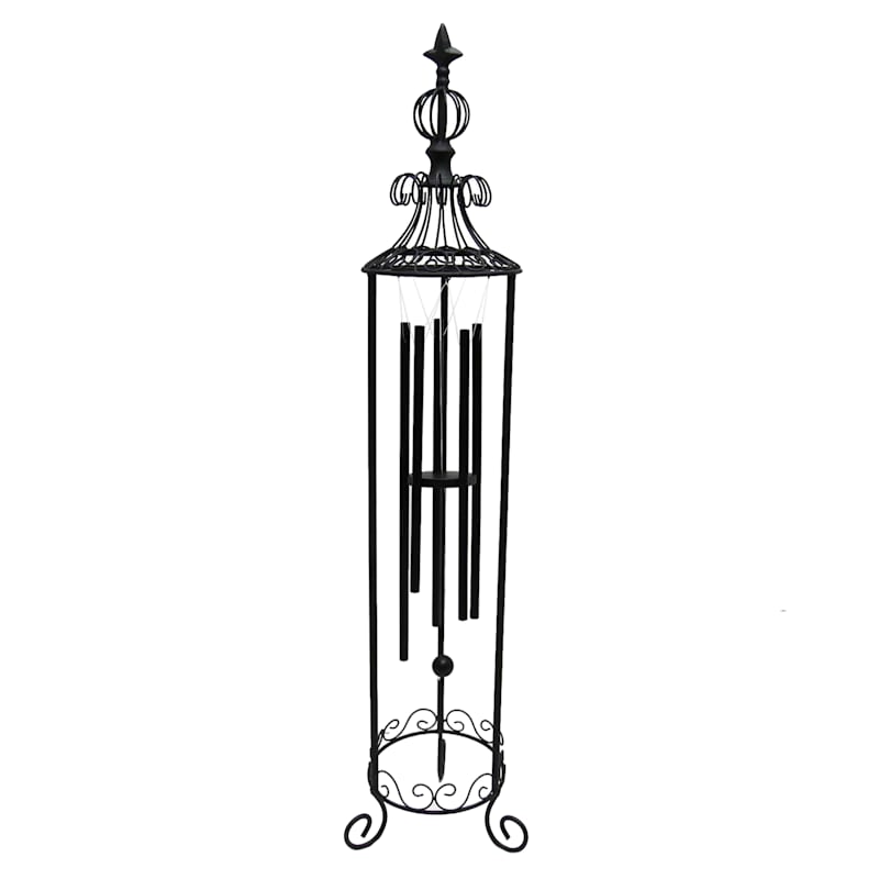 Providence Black Metal Standing Wind Chime, 34"