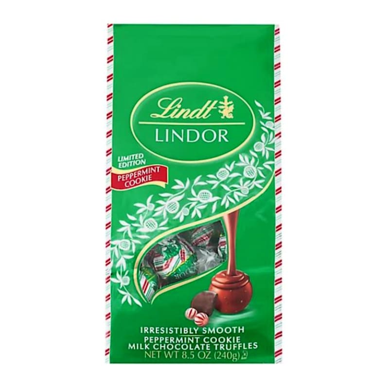 Lindt Lindor Peppermint Cookie Milk Chocolate Truffles 8.5oz.