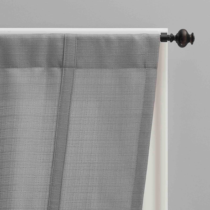 Devin Grey TieUp Curtain Panel, 42x36