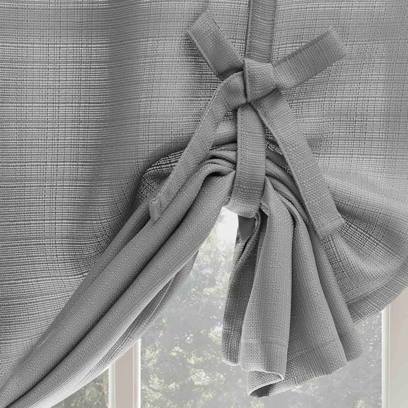 Devin Grey TieUp Curtain Panel, 42x36