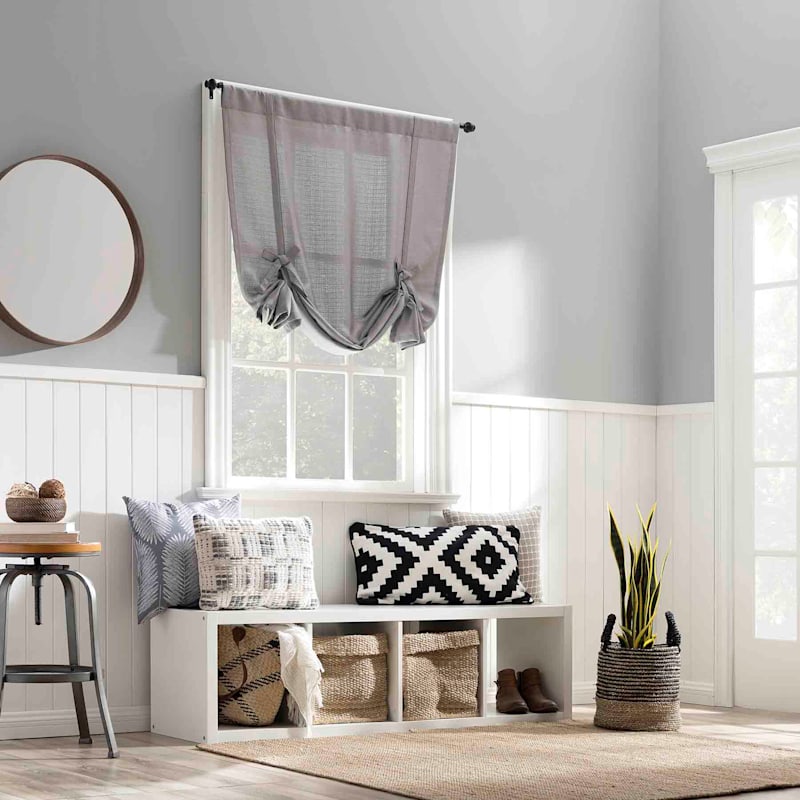 Devin Grey TieUp Curtain Panel, 42x36