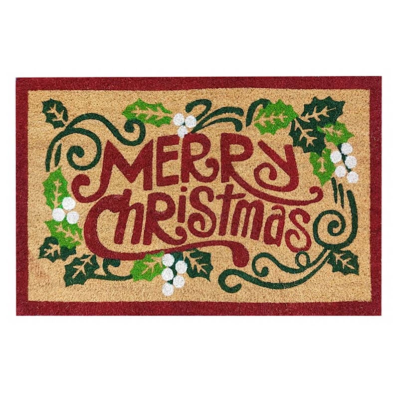 Winter Tree Line Black and Natural Holiday Doormat 18x30 +