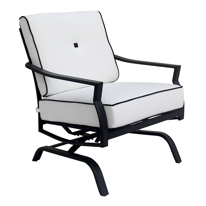 Providence Savannah Black & White Outdoor Motion Chair